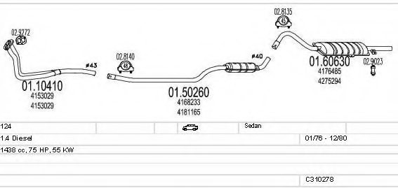 MTS C310278007294 Exhaust System